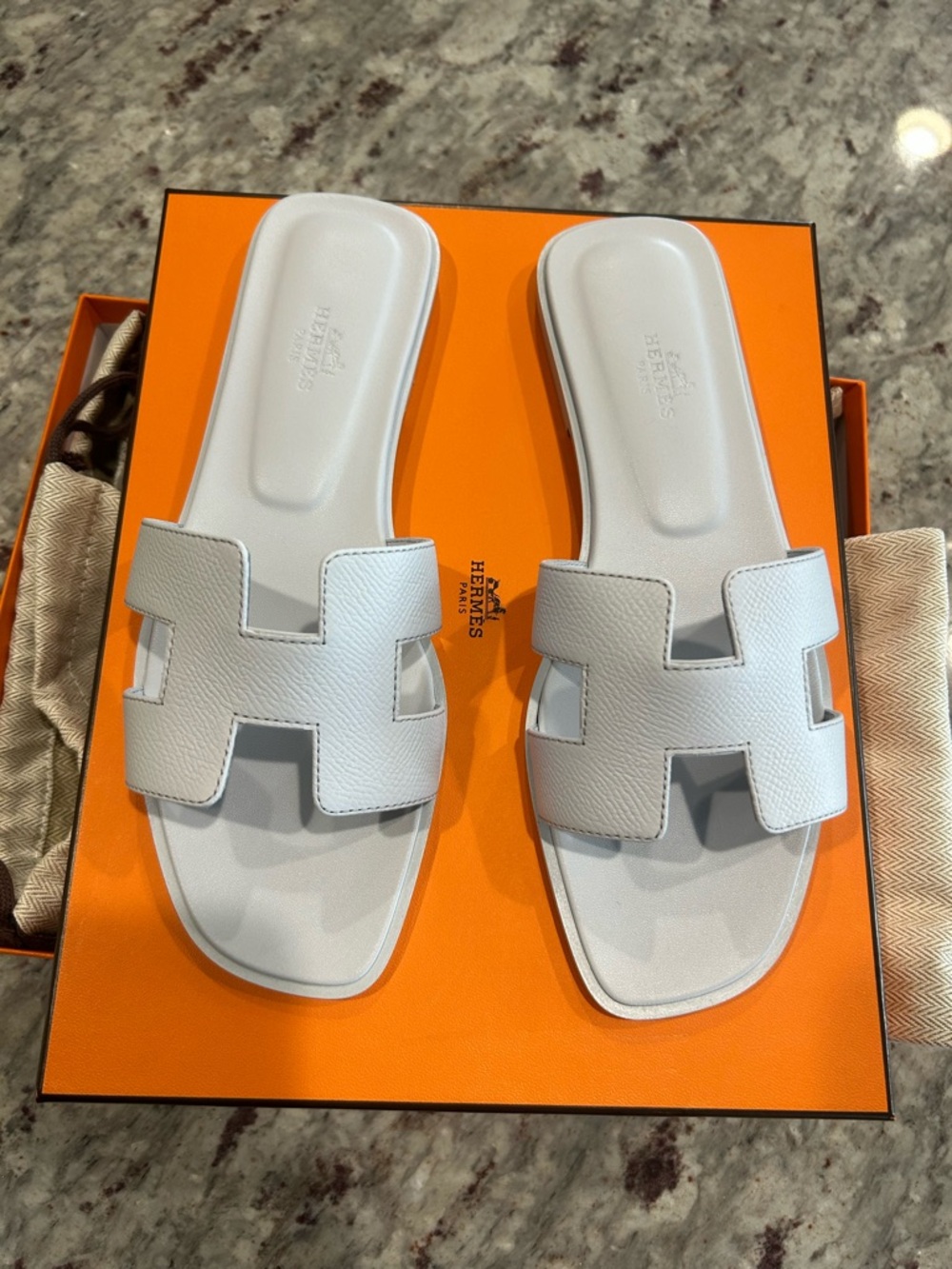 Authentic Hermes Oran Sandal - Light Blue (Bleu Glacier) - Never Worn - Picture 4 of 9